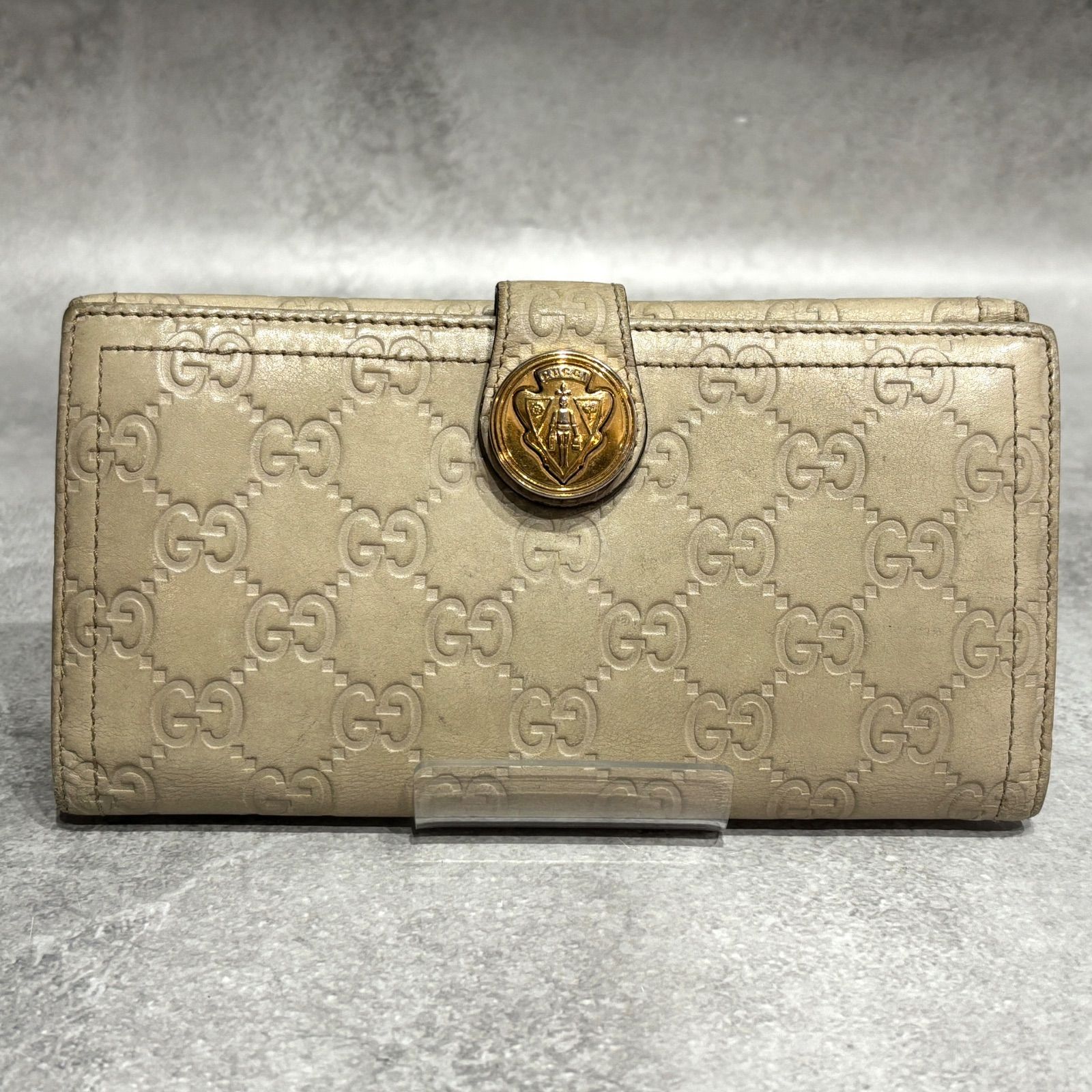 GUCCI グッチ 長財布 グッチシマ シマレザー GG柄 金具 レザー