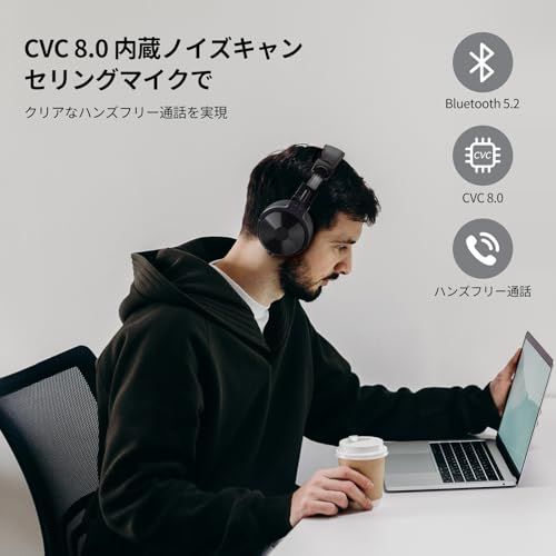  OneOdio ワイヤレスヘッドホン 最大110時間再生 Bluetooth オーバーイヤー マイク内蔵 折り畳み式 有線|無線兼用 ヘッドフォン 重低音 マルチペアリング対 Pro C 2 afd 678 d その他 キッチン 食器