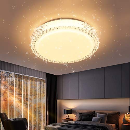 LED シーリングライト 星空効果 35 W 無段階調光調色タイプ 8畳 常夜灯 モード メモリ機能 照明器具 電球色 昼光色 40 CM 調光調色 リモコン付き 1026 e 4 fa