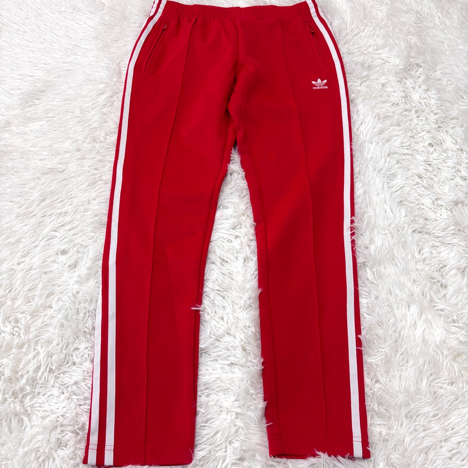 古着 adidas アディダス トラックパンツ スリーストライプス レッド 