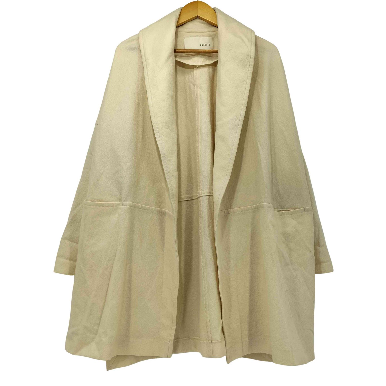 カリテ qualite 圧縮ウールショールカラーコート レディース JPN：38