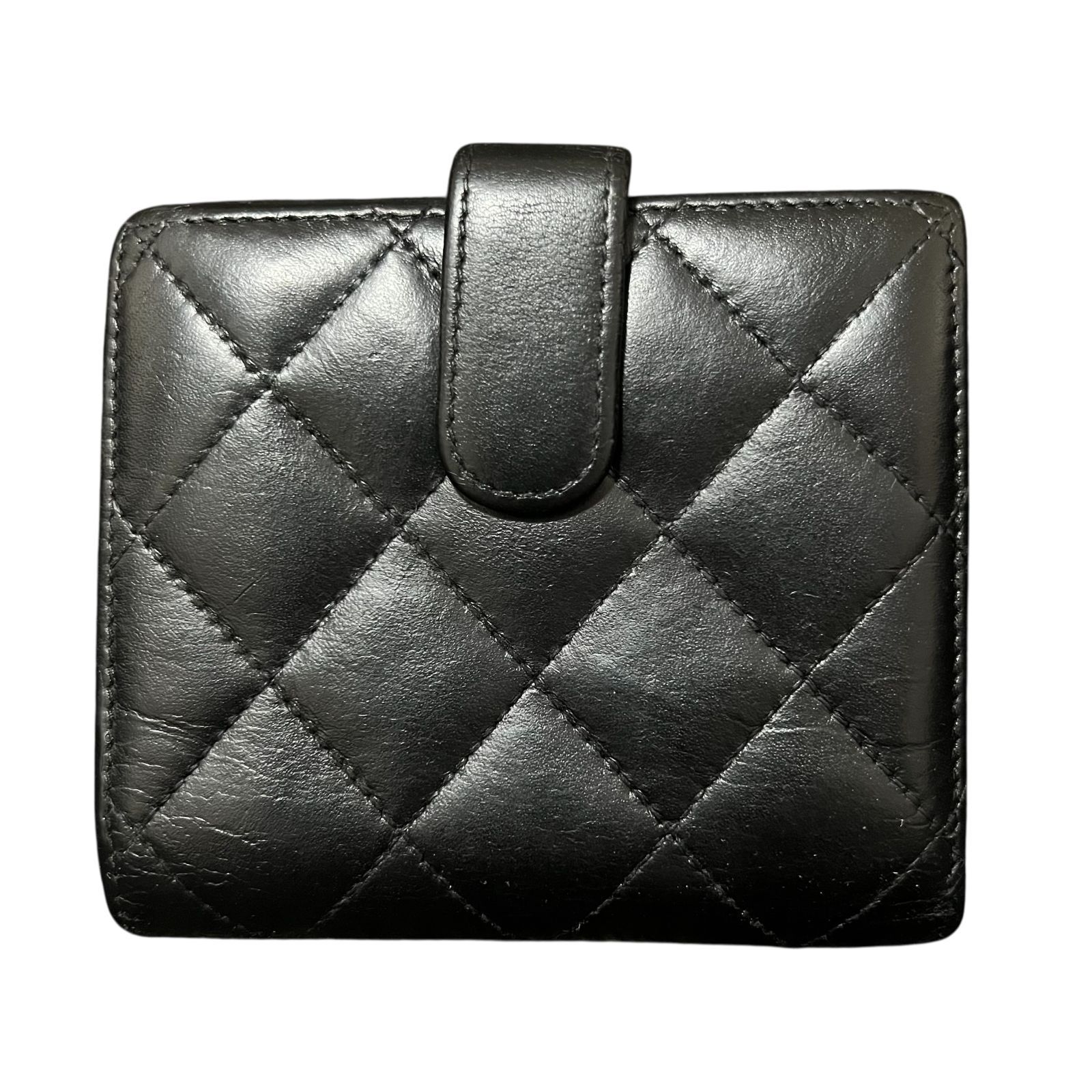 CHANEL シャネル カンボンライン マトラッセ Wホック 二つ折り財布