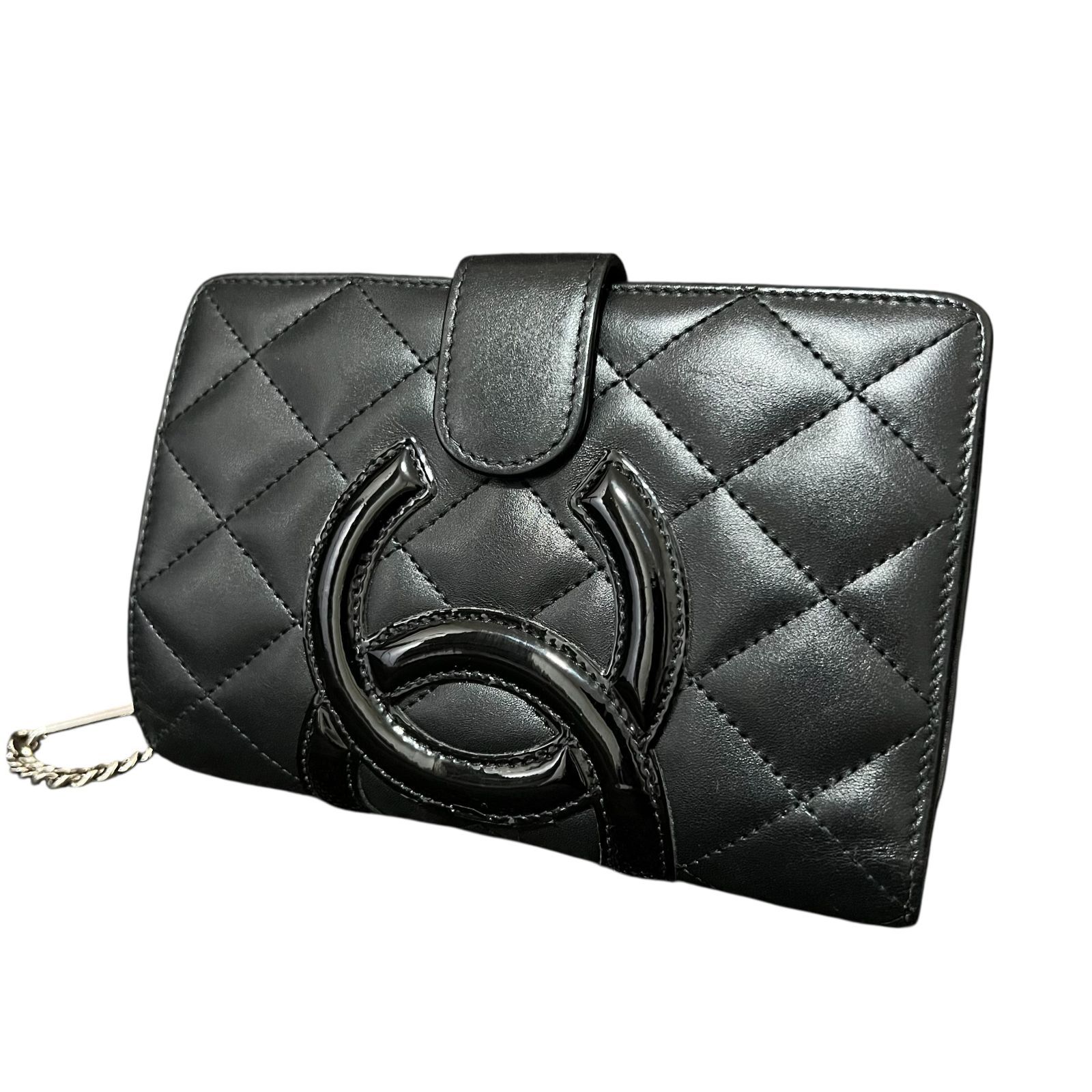 CHANEL シャネル カンボンライン マトラッセ ミディアム 二つ折り財布