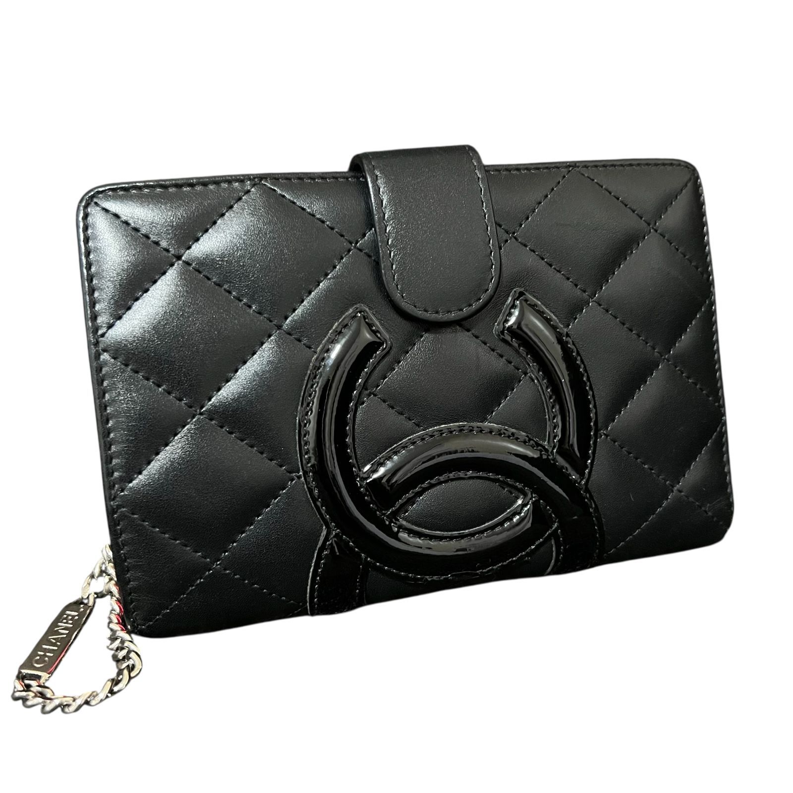 CHANEL シャネル カンボンライン マトラッセ ミディアム 二つ折り財布