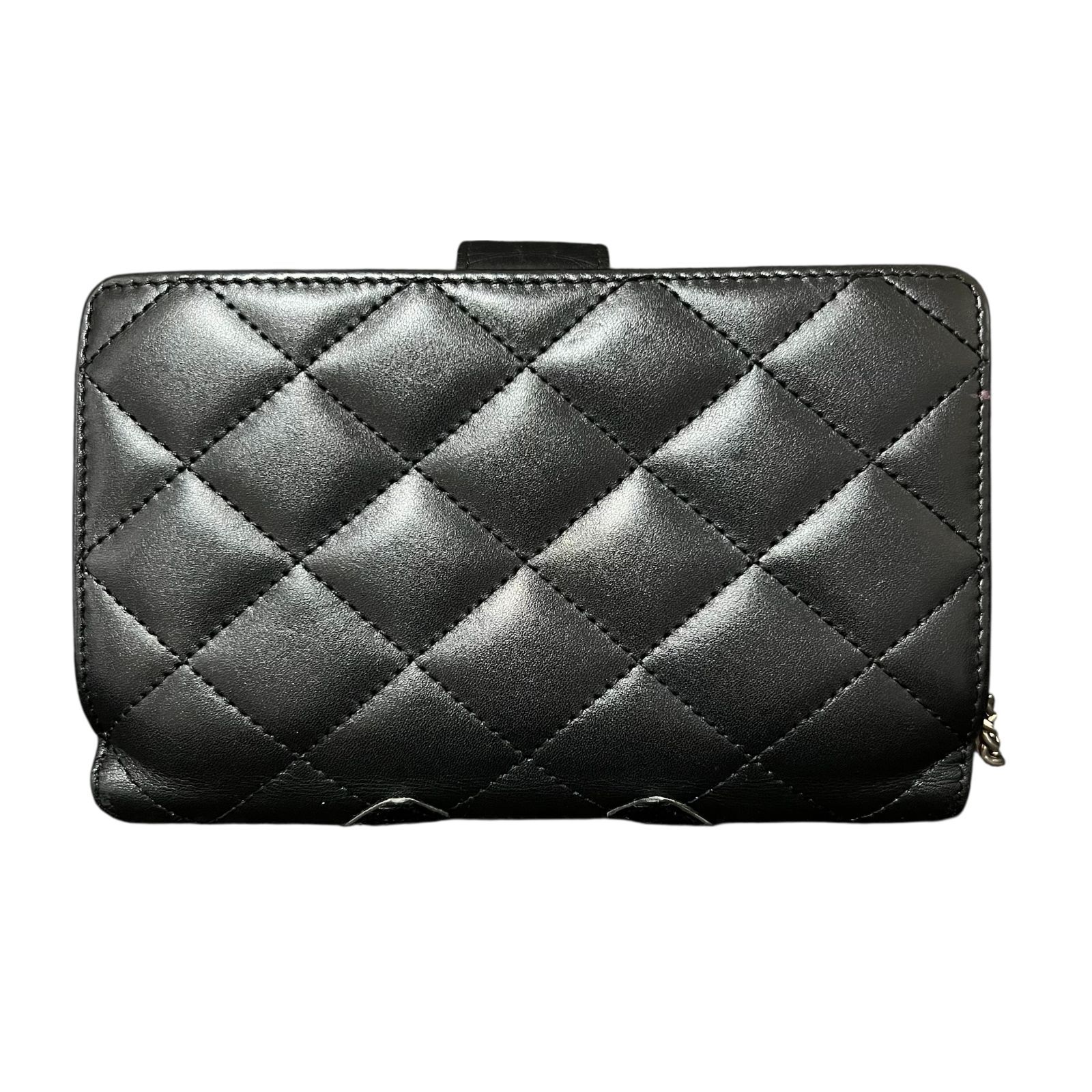 CHANEL シャネル カンボンライン マトラッセ ミディアム 二つ折り財布