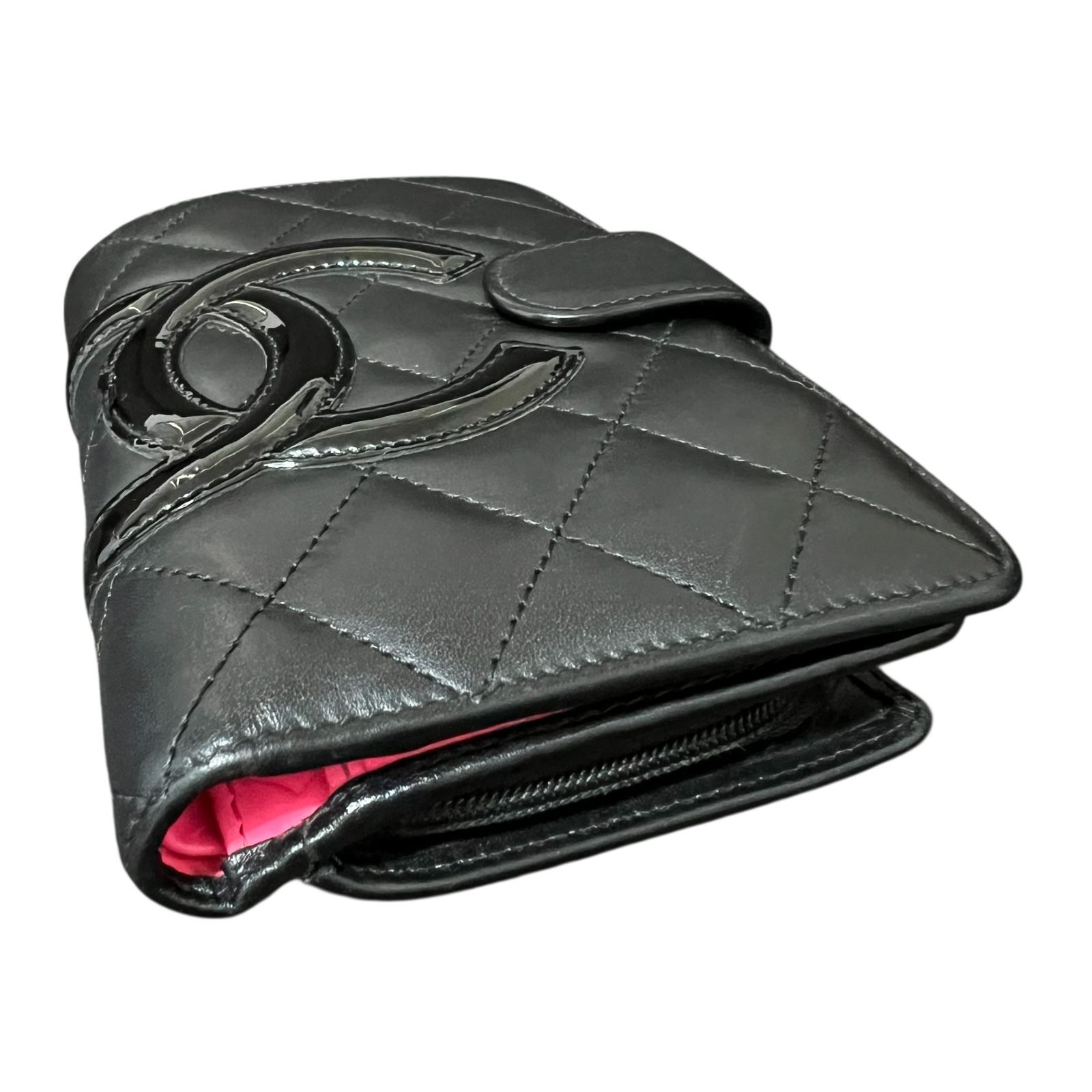 CHANEL シャネル カンボンライン マトラッセ ミディアム 二つ折り財布