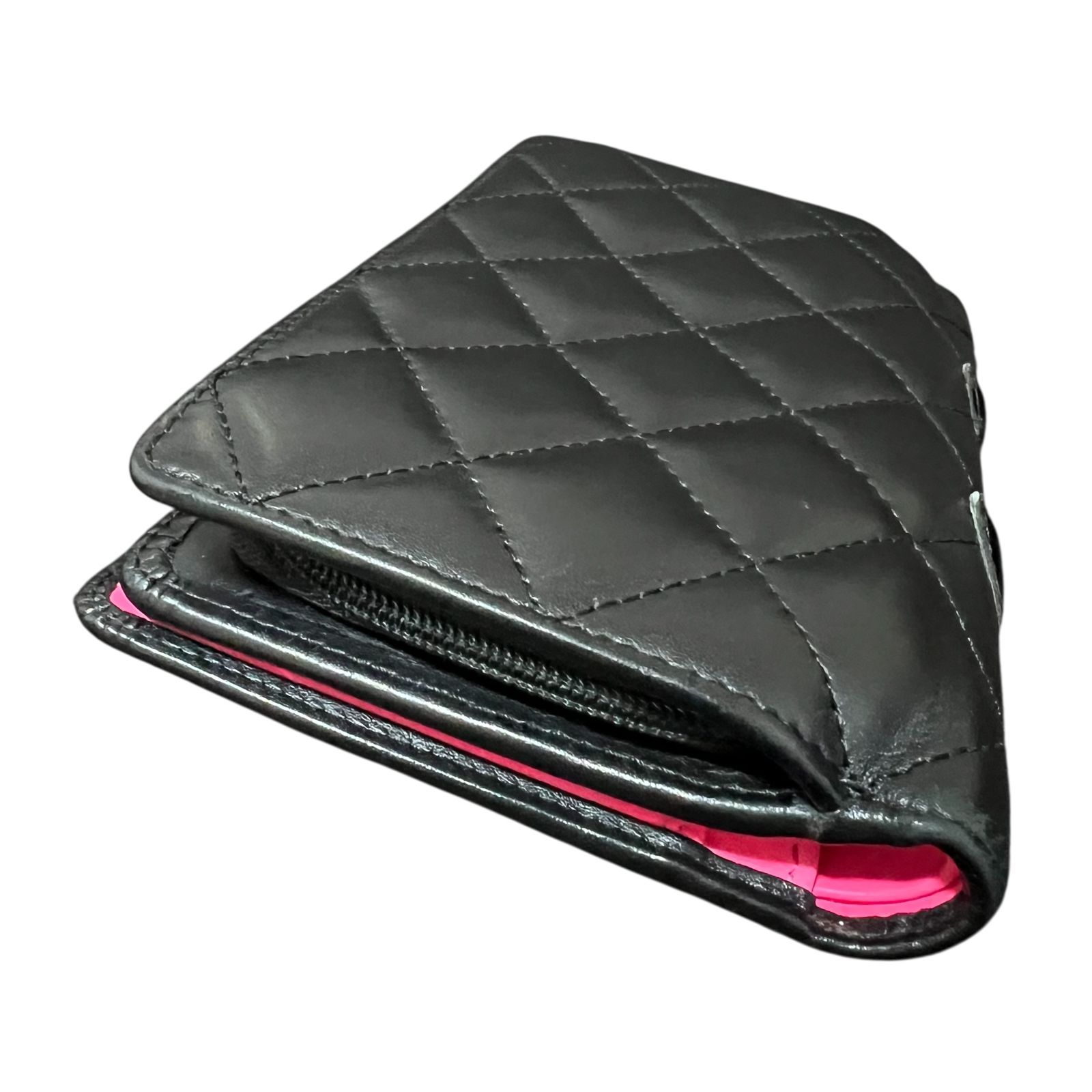 CHANEL シャネル カンボンライン マトラッセ ミディアム 二つ折り財布