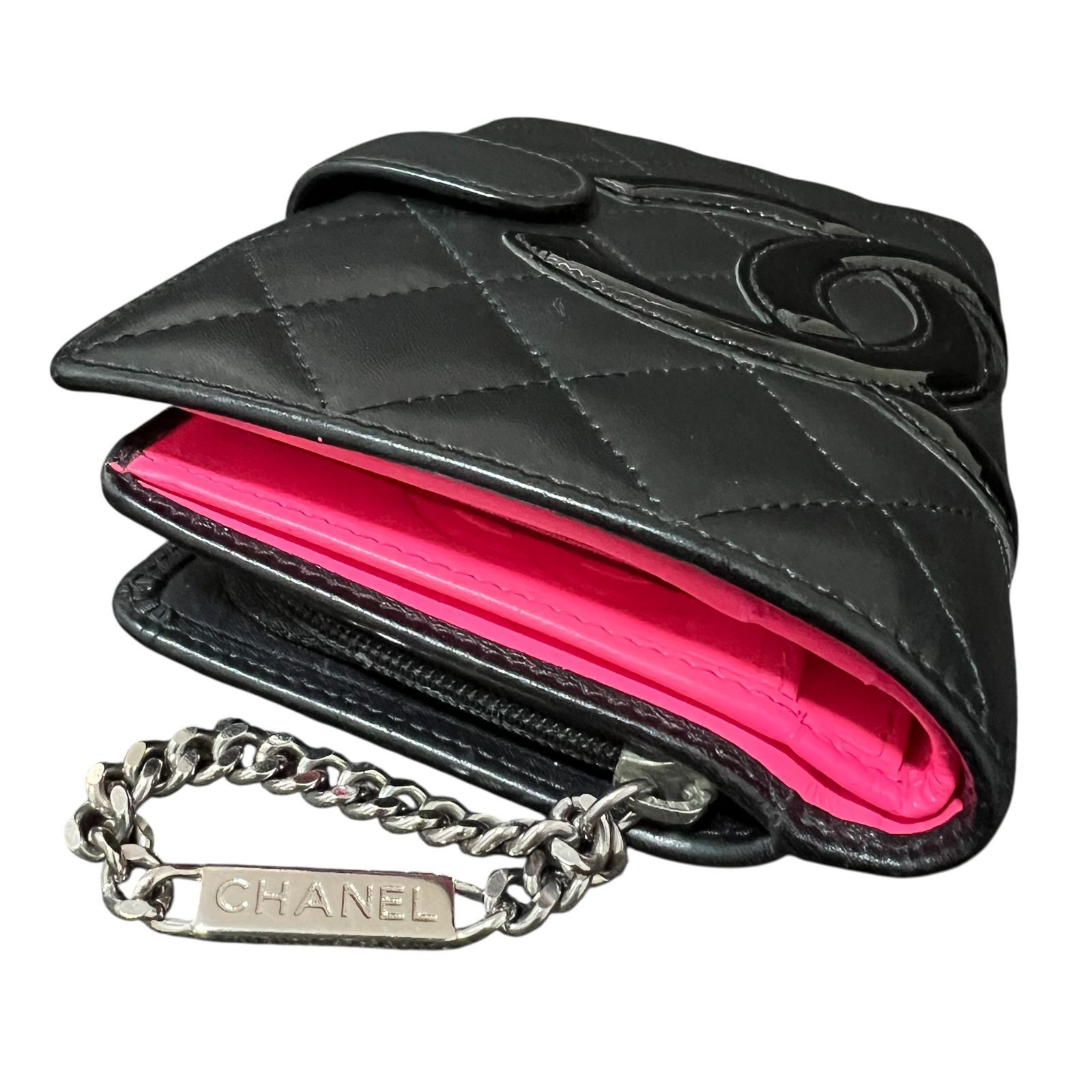 CHANEL シャネル カンボンライン マトラッセ ミディアム 二つ折り財布