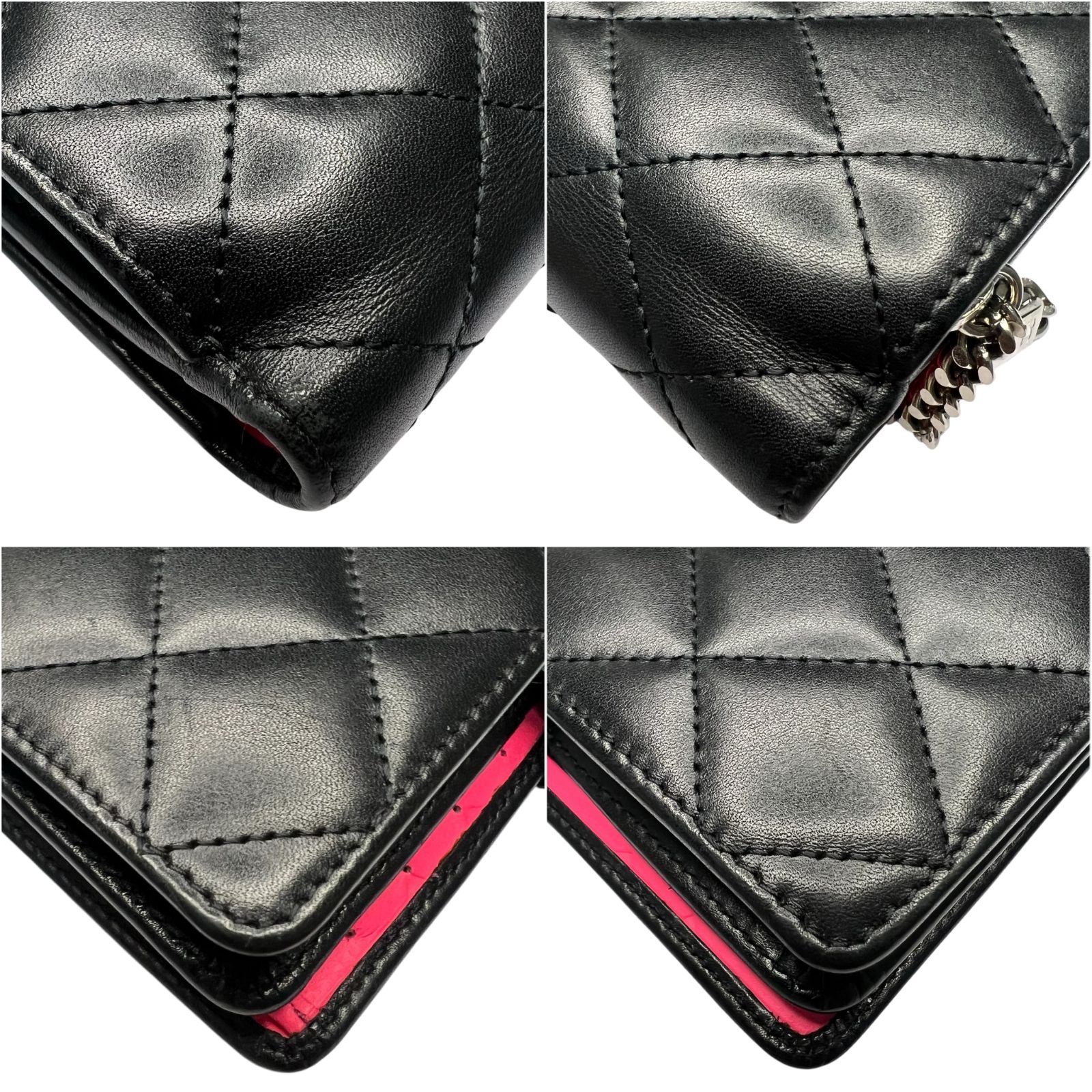 CHANEL シャネル カンボンライン マトラッセ ミディアム 二つ折り財布