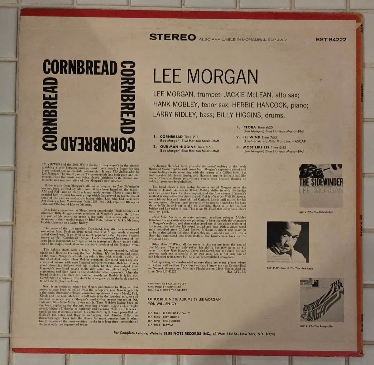 ブルーノート Lee Morgan Cornbread LP 68 年 LIBERTY : IN OUR COSMOS