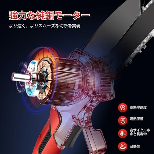  迅速に発送 Dayplus 充電式チェーンソ コードレスー 小型チェーンソー 6インチ 21 V|互換マキタ18 Vバッテリー 搭載 強力電動チェーンソー ハンドヘルド 軽量 片手操作 チェーン2本＆安全ロック付属 木材切断 薪割り 剪定 竹 841699 dc その他 キッチン 食器