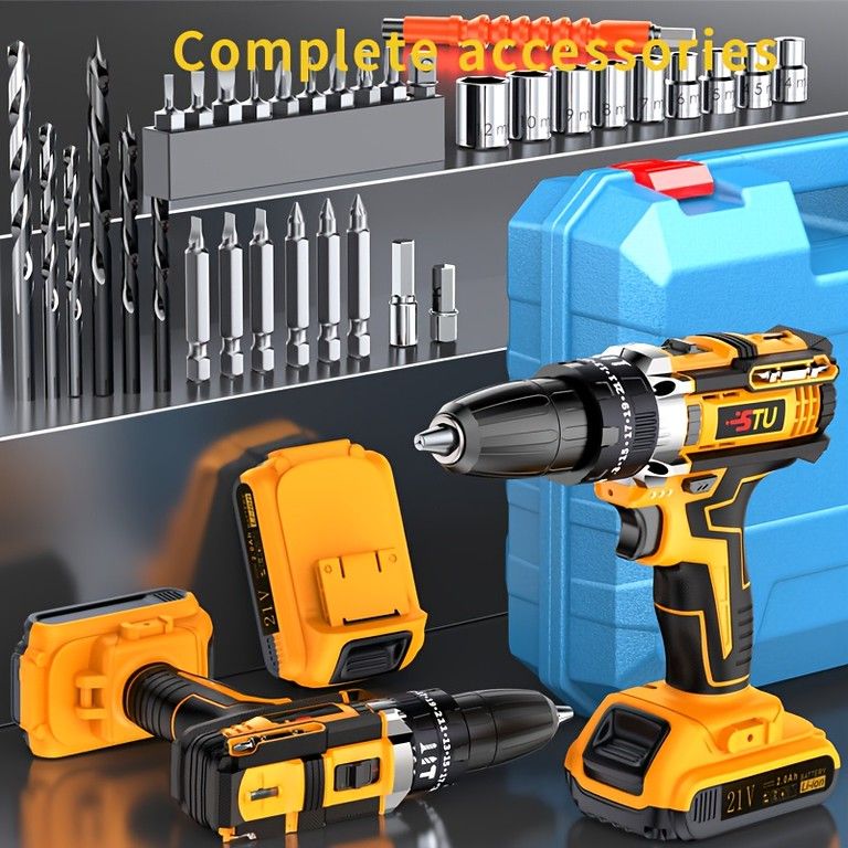 コードレス＆高出力 電動ドライバー 充電式 軽量 コンパクト 家庭用 インパクトドリル DIY 家具組立 メンテナンスに最適 選べるバッテリー＆ケースセット アップグレードバッテリー 多機能ケース 電動インパクトドライバー ドリル ドライバー レンチ