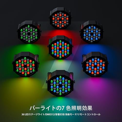 ZonQoonz 36LED RGB 舞台照明 ステージライト ビームスポットライト