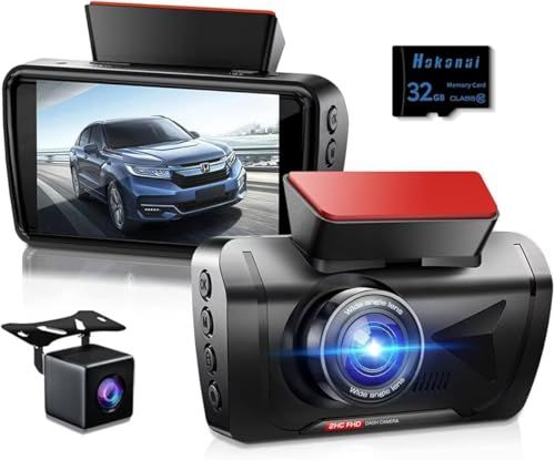 ドライブレコーダー 前後カメラ SONYセンサー 1440 PフルHD 170°広視野角 赤外線暗視ライト WDR技術 32 GB SDカード 小型 エンジン連動 予備の吸盤付 上書き録画 駐車監視 夜間撮影 ドラレコ ループ録画 車載カメラ 操 b 9 bbe 0 e 2