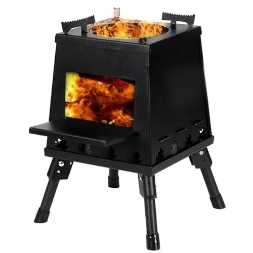 薪ストーブ キャンプ ソロ 二次燃焼 アウトドア 組み立て簡単 折り畳み ポータブル 高効率 小型 ソロストーブ 超軽量で グローブ|ストーブのフック|収納袋付き Mサイズ 並行輸入品 e 29639 c 1