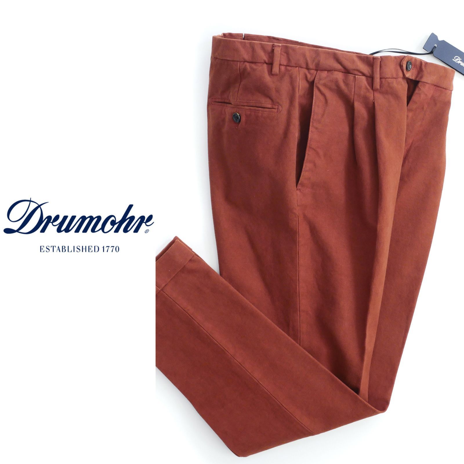 dt26548DRUMOHRドルモア伊製こなれネルの色気大人のコットンネルパンツロロピアーナやザノーネ、ポロラルフローレンお好きな方も