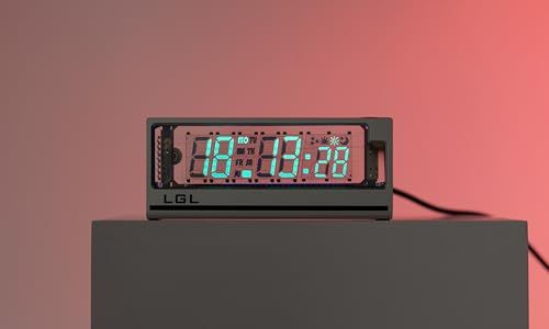  LGL Studio ニキシー管風 置き時計 VFD｜真空蛍光表示 ミニマルデザイン シンプルライフに合う 卓上デジタルクロック 12|24時間 NTP自動同期 VCK-0658-Lp 7 c 677 a 5 その他 キッチン 食器