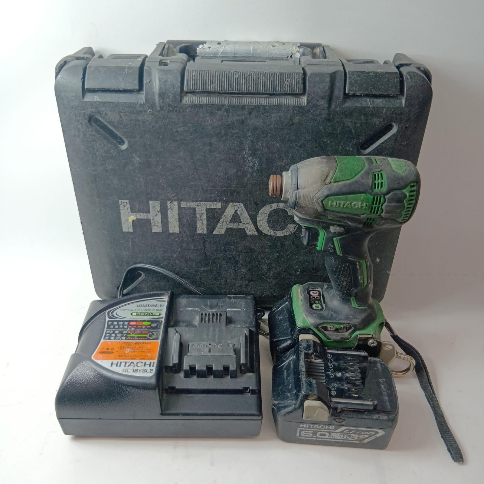 HITACHI 日立 インパクトドライバ WH18DDL2 グリーン 充電器・充電池2 