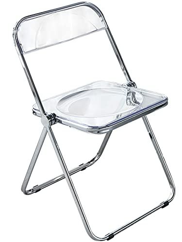 パイプ椅子 透明 折りたたみ椅子 クリアチェア スタッキングチェア
