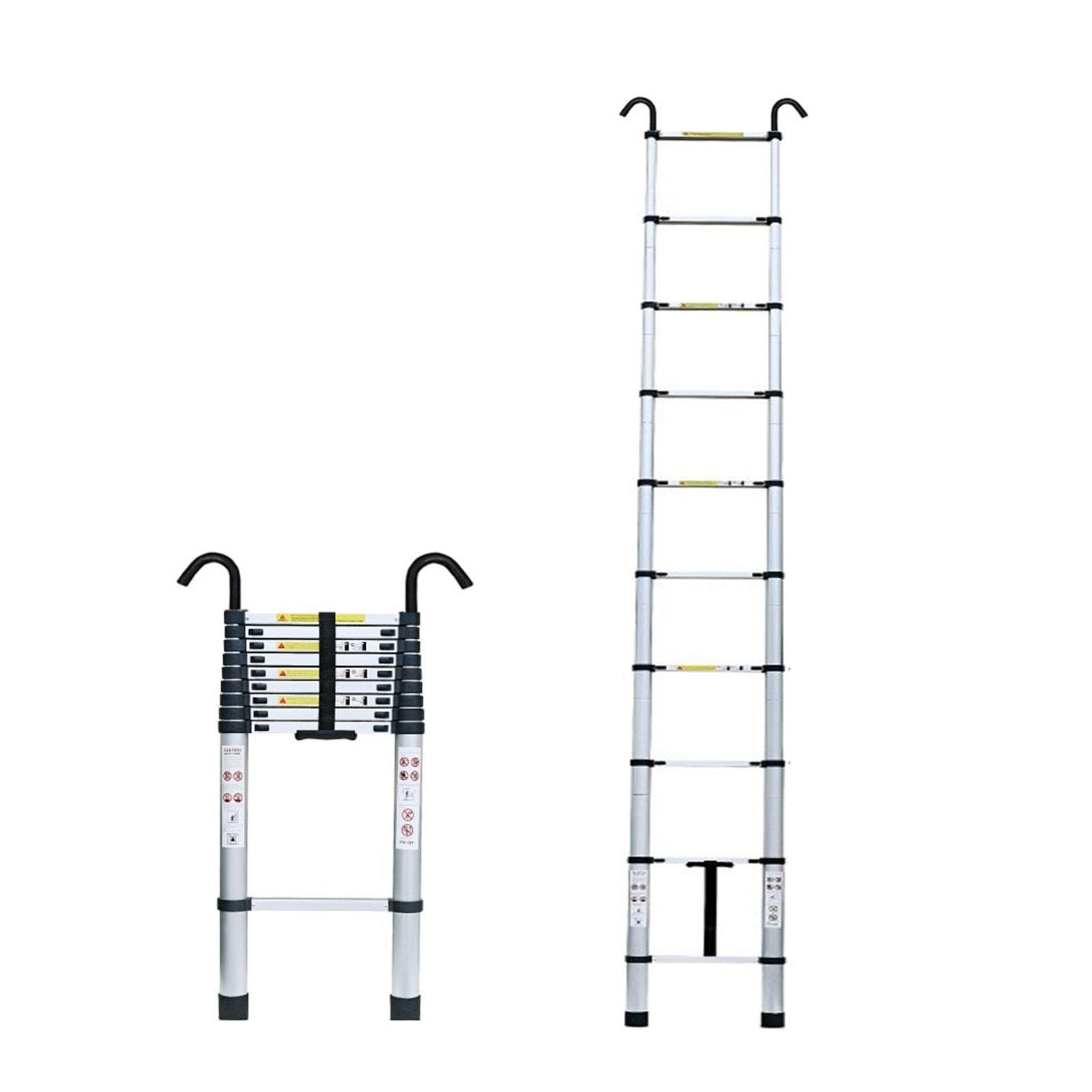 SIMCAT 伸縮はしご 多機能はしご 折り畳み伸縮梯子 耐荷重150 kg 軽量 持ち運びやすい 室内室外両用 自動ロック 安全ロック スライド式 伸縮自在 梯子 3.5 m