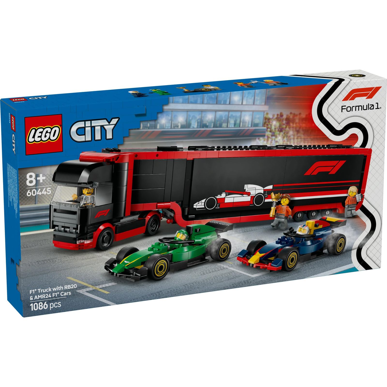 レゴ LEGO シティ F 1 R RB 20 - AMR 24 レースカーとF トラック おもちゃ 玩具 プレゼント ブロック 男の子 女の子 子供 8歳 9歳 10歳 小学生 乗り物 車 ミニカー 60445