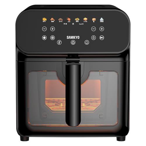SAMKYO ノンフライヤー 6 2 L 大容量 6人用 エアフライヤー 可視窓 タッチパネル 日本語レシピ付き ノンフライヤー機 快速調理 フライヤー ヘルシー F 60 ブラックp ff 9404 fe プラスチックまな板 その他 