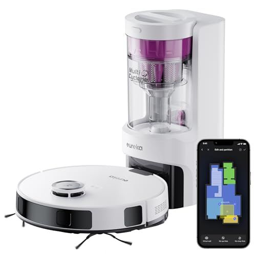 EUREKA ユーリカ ロボット掃除機 E 10 s 4000 pa強力吸引 サイクロン式 紙バッグ交換不要 経済的 水拭き両用 高精度マッピング 自動モップリフト 自動ゴミ収集 環境に配慮 180分間連続稼働 珍しいサイクロン式 アプリ制御 Al 018 a 650
