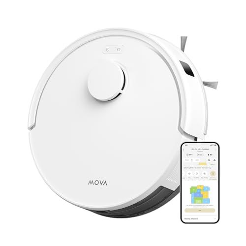 MOVA E 20 ロボット掃除機 水拭き 強力吸引 5000 Pa 床拭き LDSマッピング 小型 コンパクト ミニ 拭き掃除 薄型 掃除機 アプリ対応可 自動障害物回避 段差乗り越え 落下防止 1年 収納便利p 44 db 83 f 9