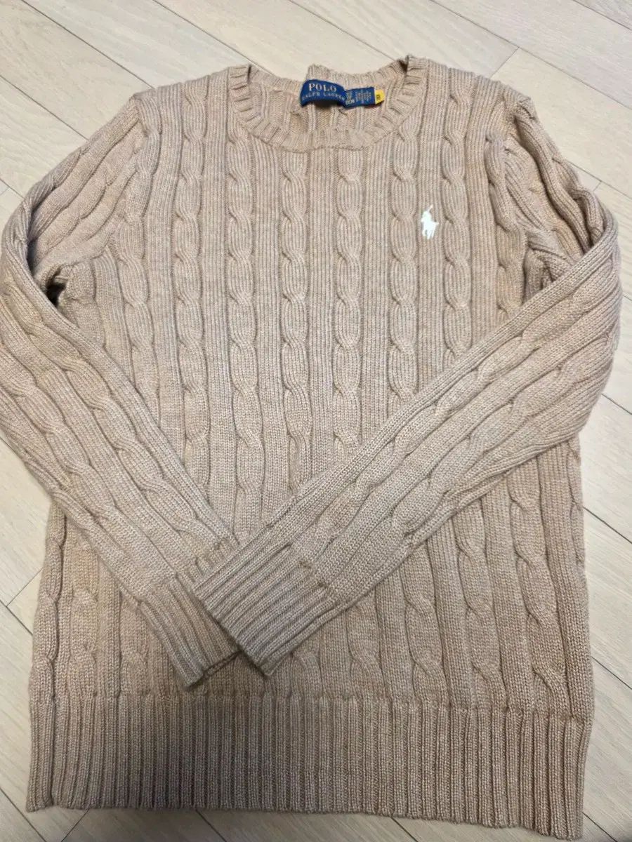 ポロ ラルフローレン ケーブル編み XS ニット ベージュ - メルカリ