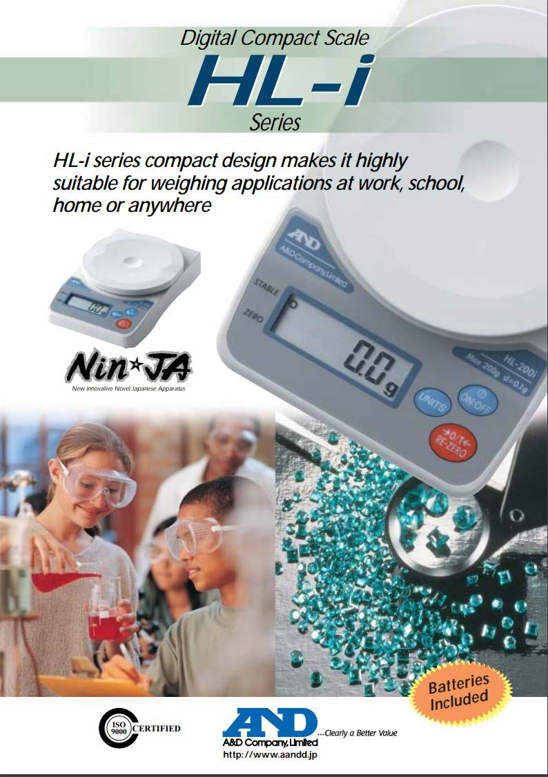 A-D デジタルはかり HL-200 i ≪ひょう量 200 g 最小表示 0.1 皿寸法 φ130 mm 検定無≫ 計量法準拠製品 本体