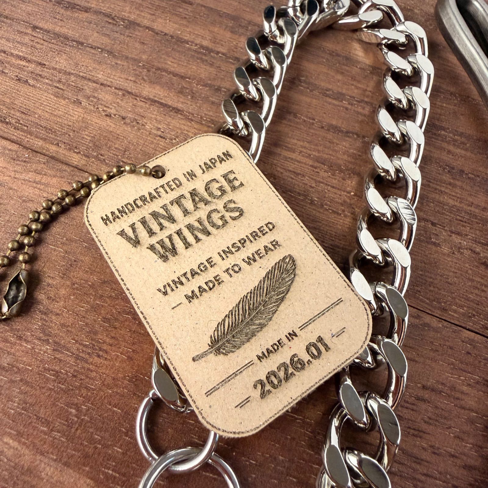 【希少レア】シルバー 925 ウォレットチェーン アメカジ ヴィンテージ ウォレットチェーン メンズ シルバー 栃木レザー タグ付き カラビナ
