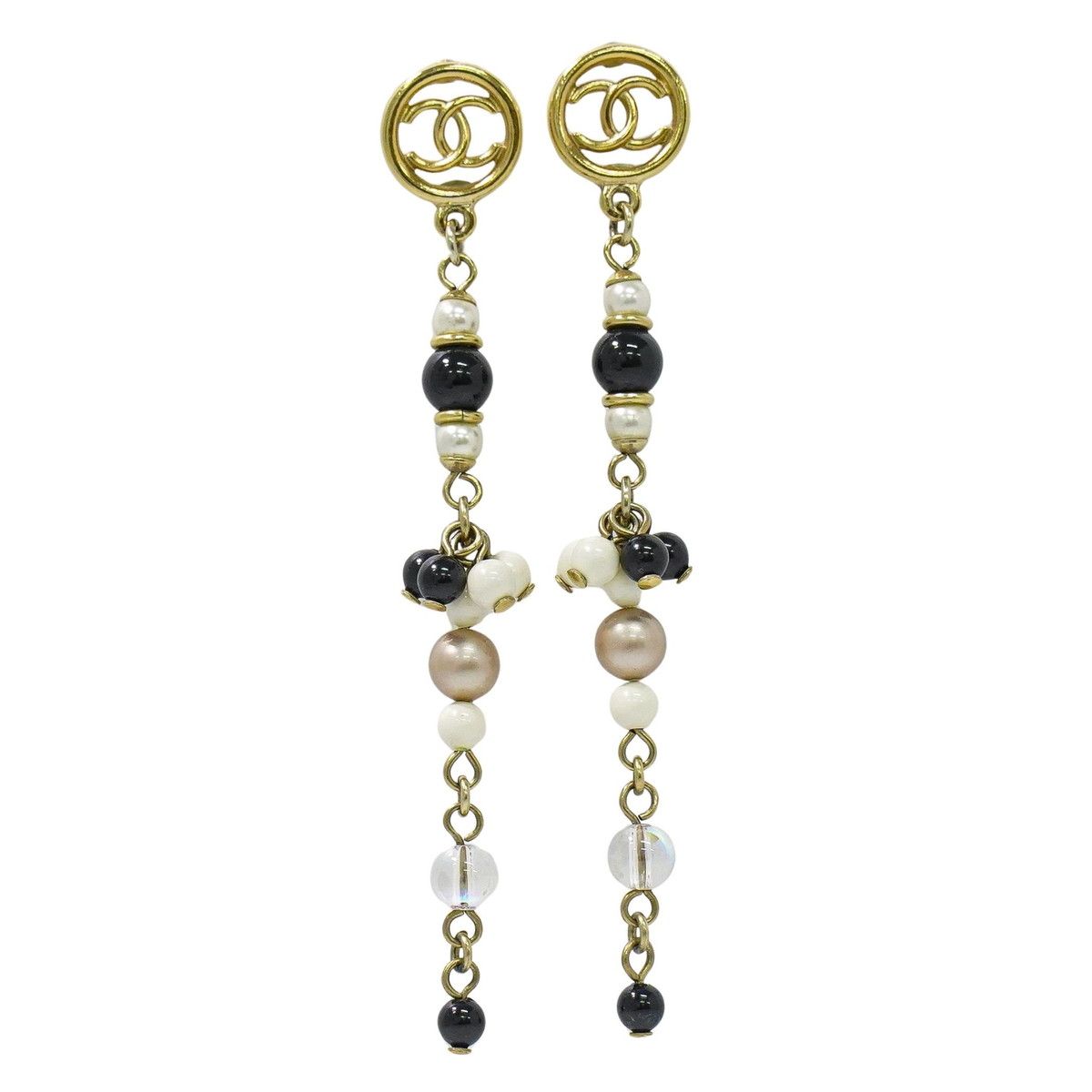 本物 シャネル CHANEL ココマーク フェイクパール ビーズ さがり