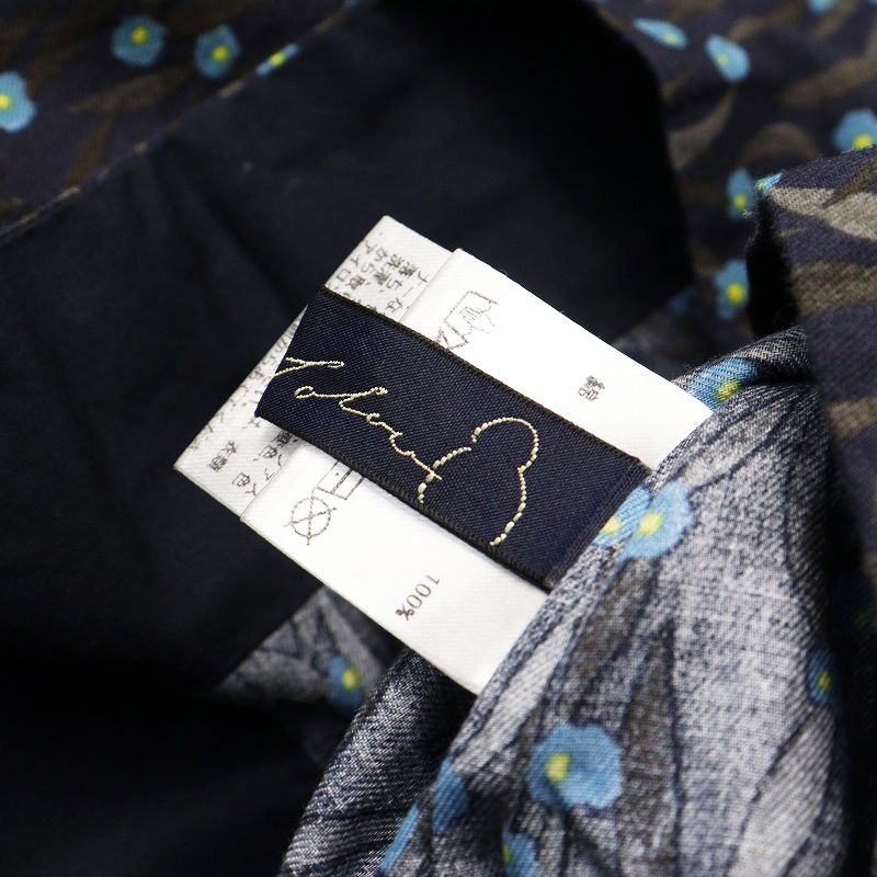 美品 2023年 パラスパレス pal'las palace 寒椿柄シャツ 3‖ネイビー