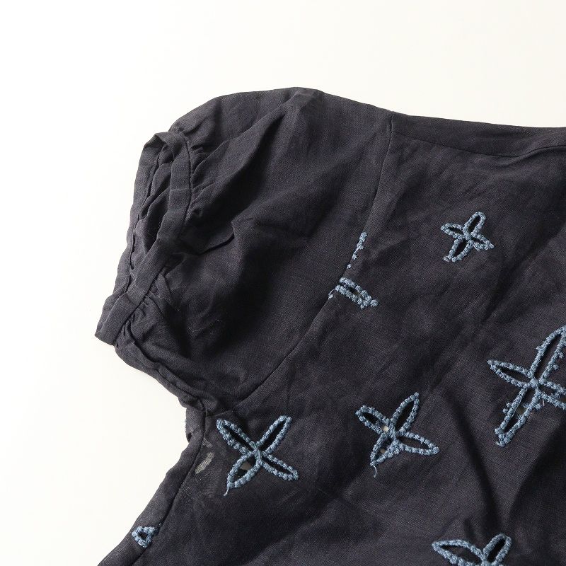 美品 ミナペルホネン mina perhonen wild star ブラウス 38＼ネイビー