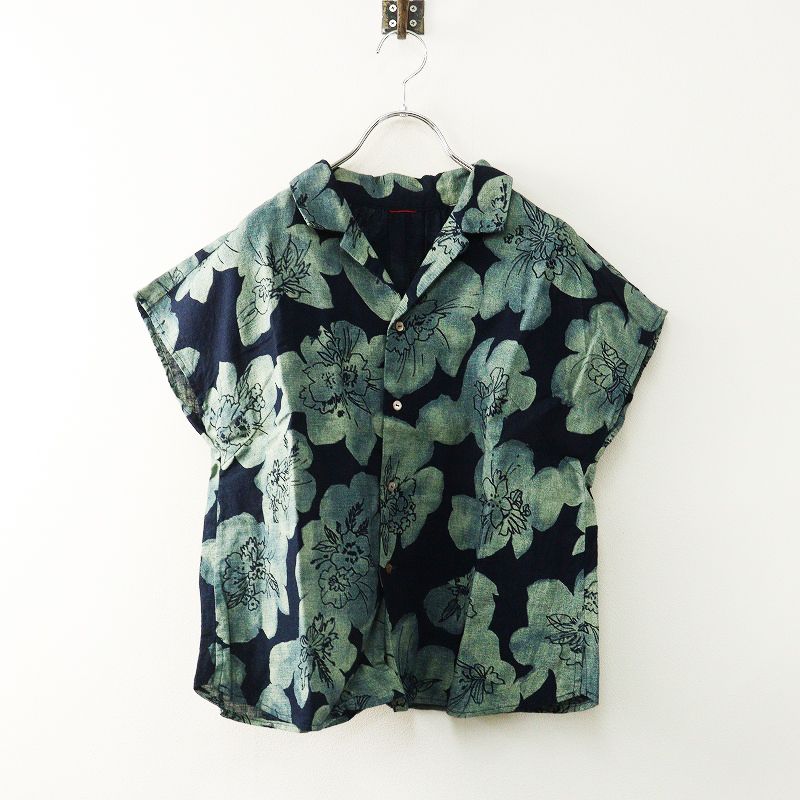 パラスパレス　2025FW花柄シャツ 2024SS パラスパレス Pal'las Palace インディゴ染め 花柄シャツ