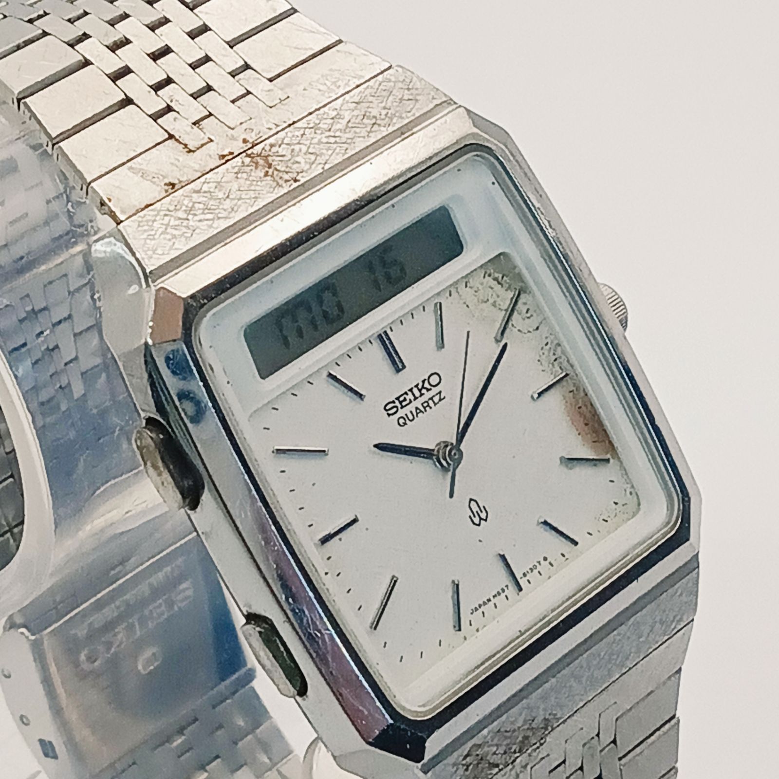 稼働 良品】0206-2 SEIKO セイコー H557-5080 メンズ腕時計 アナデジ 