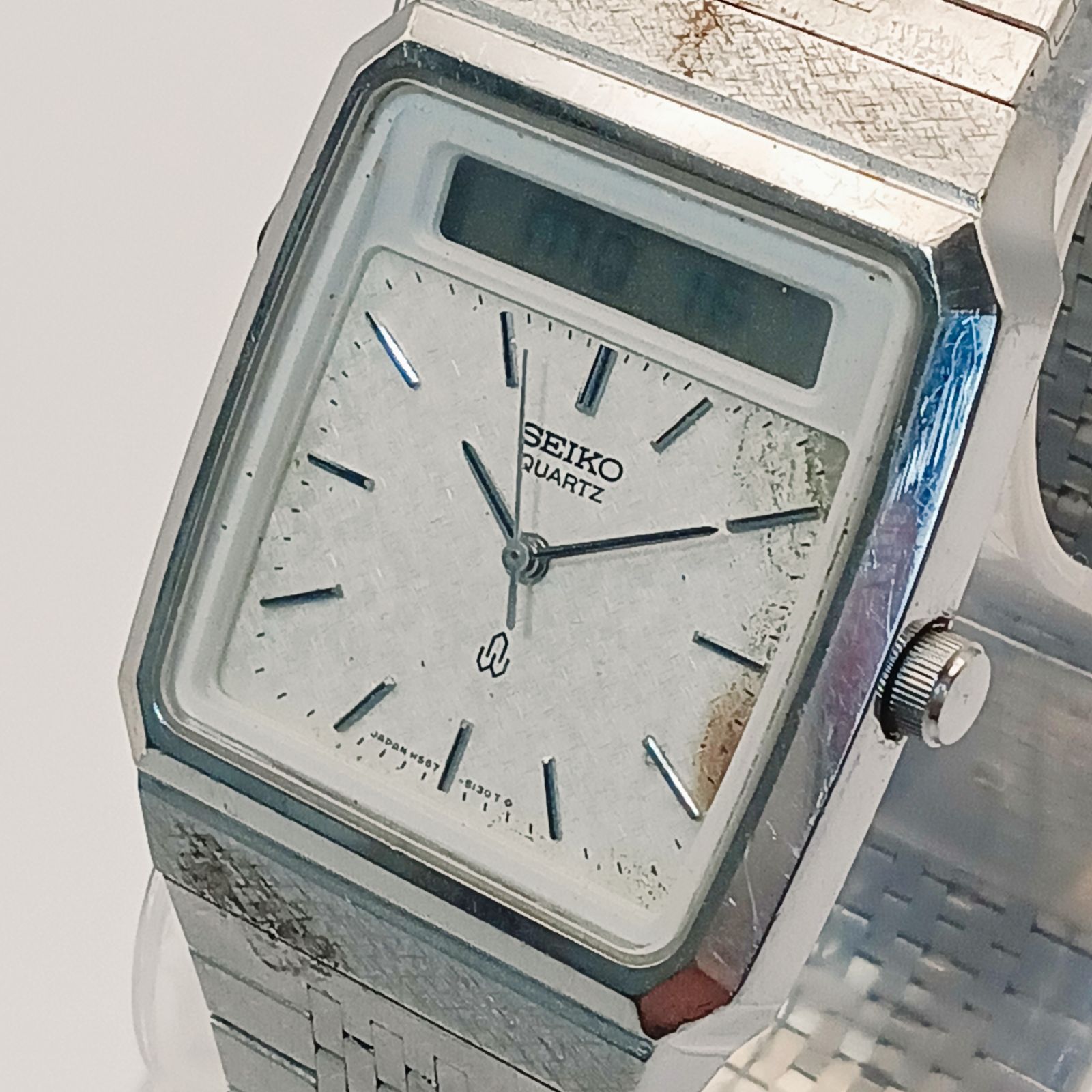稼働 良品】0206-2 SEIKO セイコー H557-5080 メンズ腕時計 アナデジ 