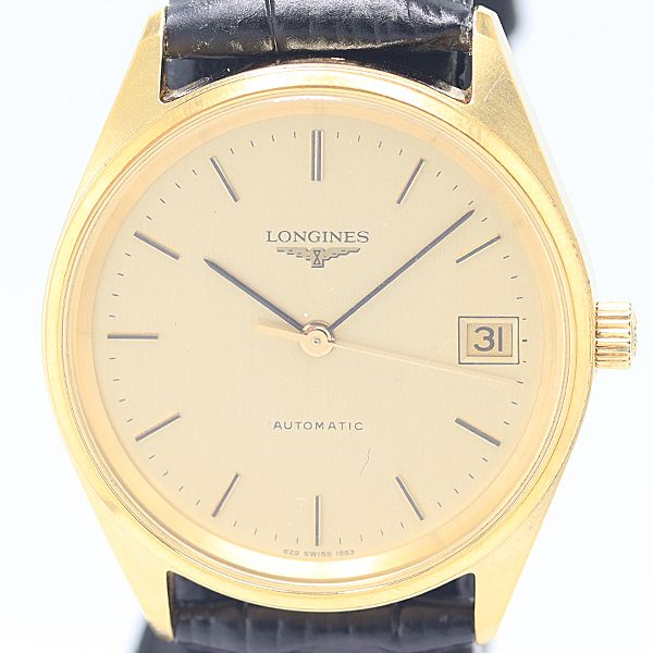 稼働 ロンジン 1663 AT 自動巻 ゴールド文字盤 メンズ腕時計 0079200 1ERT MST ABC18385