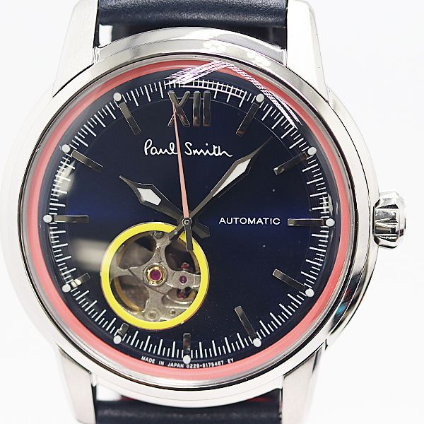 保 稼働 ポールスミス キングスクロス 8229 S128056 AT 自動巻き ブルー文字盤 メンズ腕時計 0551100 1ERT MST ABC18414