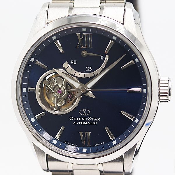 保 稼働 オリエント オリエントスター F6R4 UAA0 AT 自動巻き ブルー文字盤 メンズ腕時計 2000000 1JWY MST ABC18409