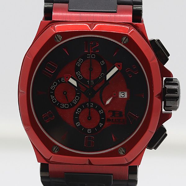稼働 保付 ブティ AT マグナムスピード リミテッドエディション クロノ デイト 赤文字盤 メンズ腕時計 0051700 1JWT IKE ABC18426