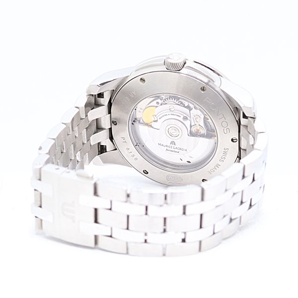  稼働 モーリス ラクロア ポントス デイデイト AR81265 AT 自動巻 ブラック文字盤 メンズ腕時計 2000000 1JWY MTY ABC18448 ストライプ 自動巻き時計 腕時計(アナログ)
