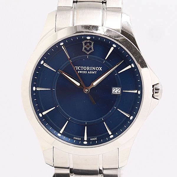 新品同様 稼働 ビクトリノックス アライアンス コレクション SO33W700 QZ ブルー文字盤 メンズ腕時計 2000000 1BGY MTY ABC18485