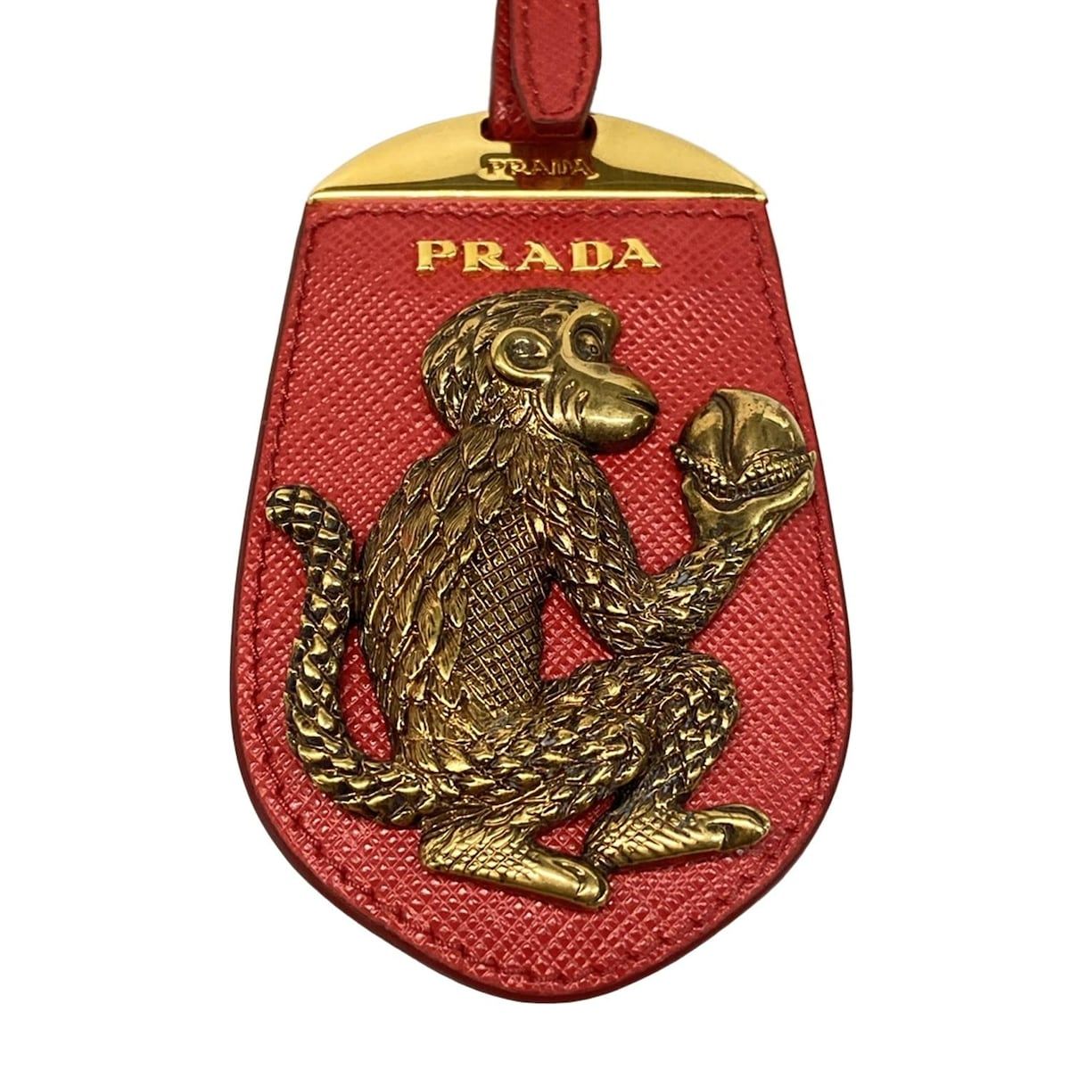 PRADA(プラダ) キーホルダー(チャーム) レッド×ゴールド バッグ