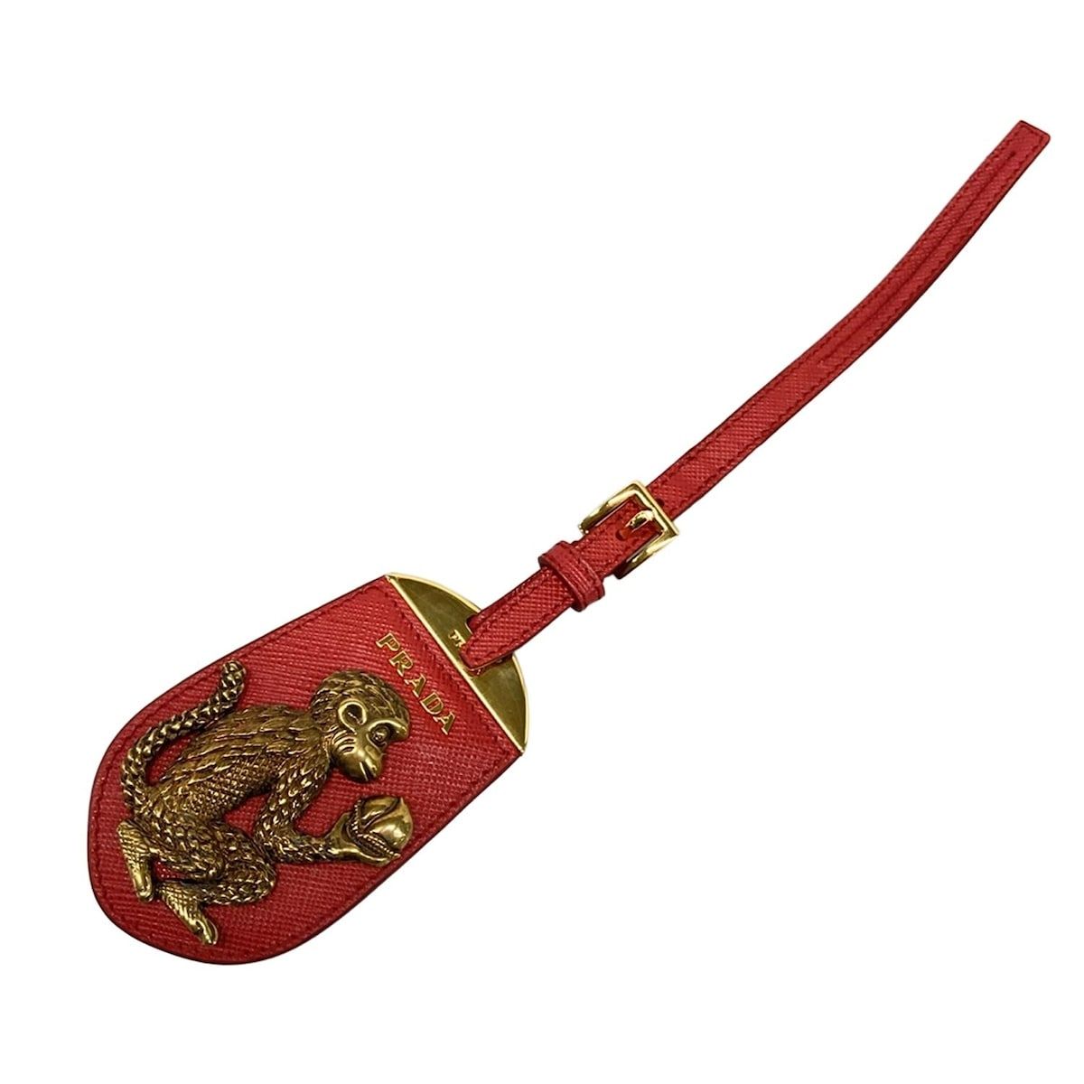 PRADA(プラダ) キーホルダー(チャーム) レッド×ゴールド バッグ