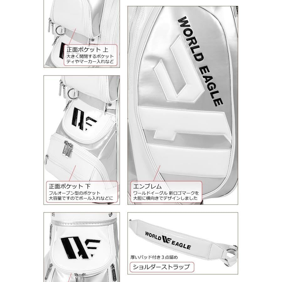  WORLD EAGLE CBR5 キャディバッグ ジェットブラック カートタイプ 9 5型 6分割 3フルレングス 10ポケット 3 42kg メンズ ゴルフバッグ ゴルフバッグ キャディバッグ ゴルフ