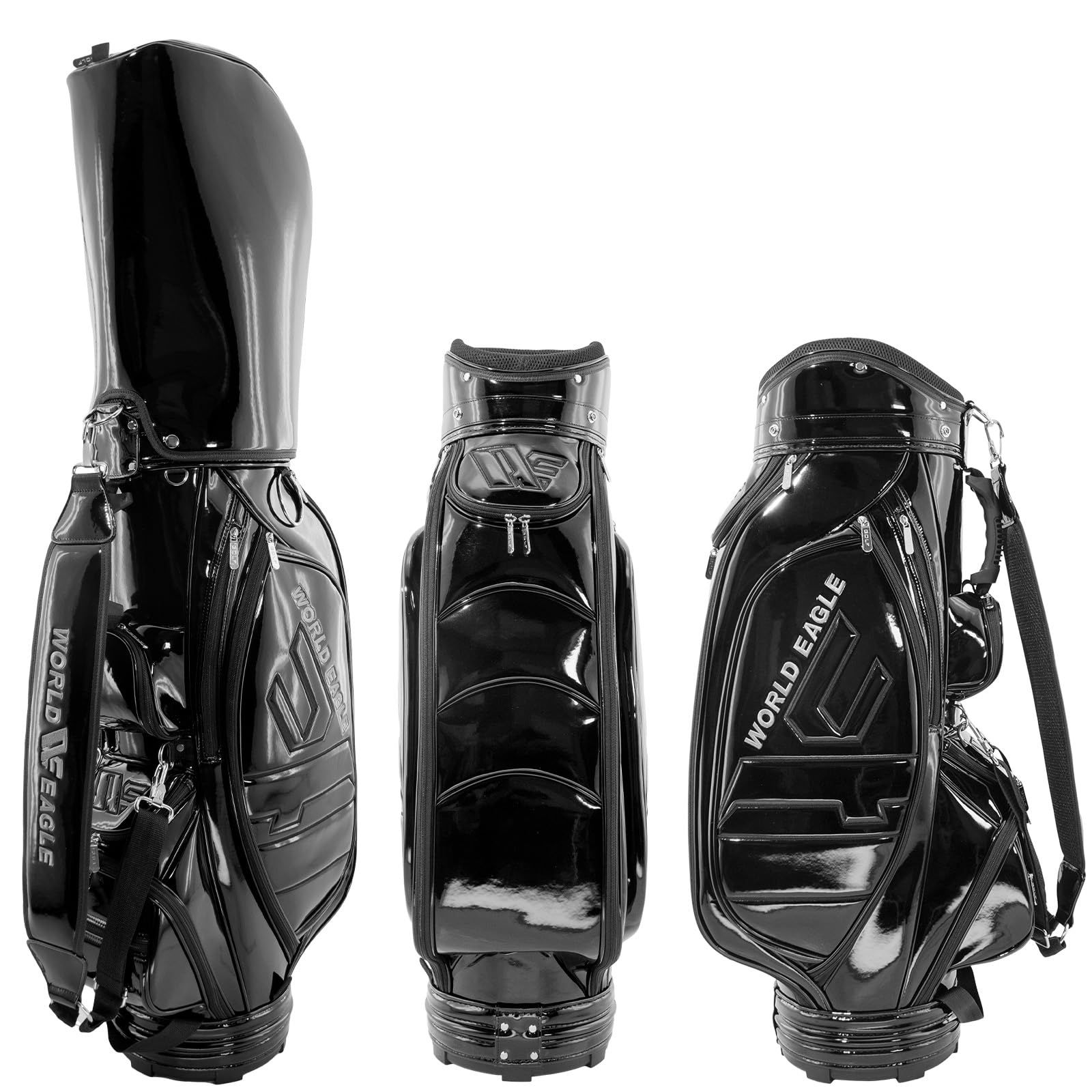 WORLD EAGLE CBR5 キャディバッグ ジェットブラック カートタイプ 9 5型 6分割 3フルレングス 10ポケット 3 42kg メンズ ゴルフバッグ