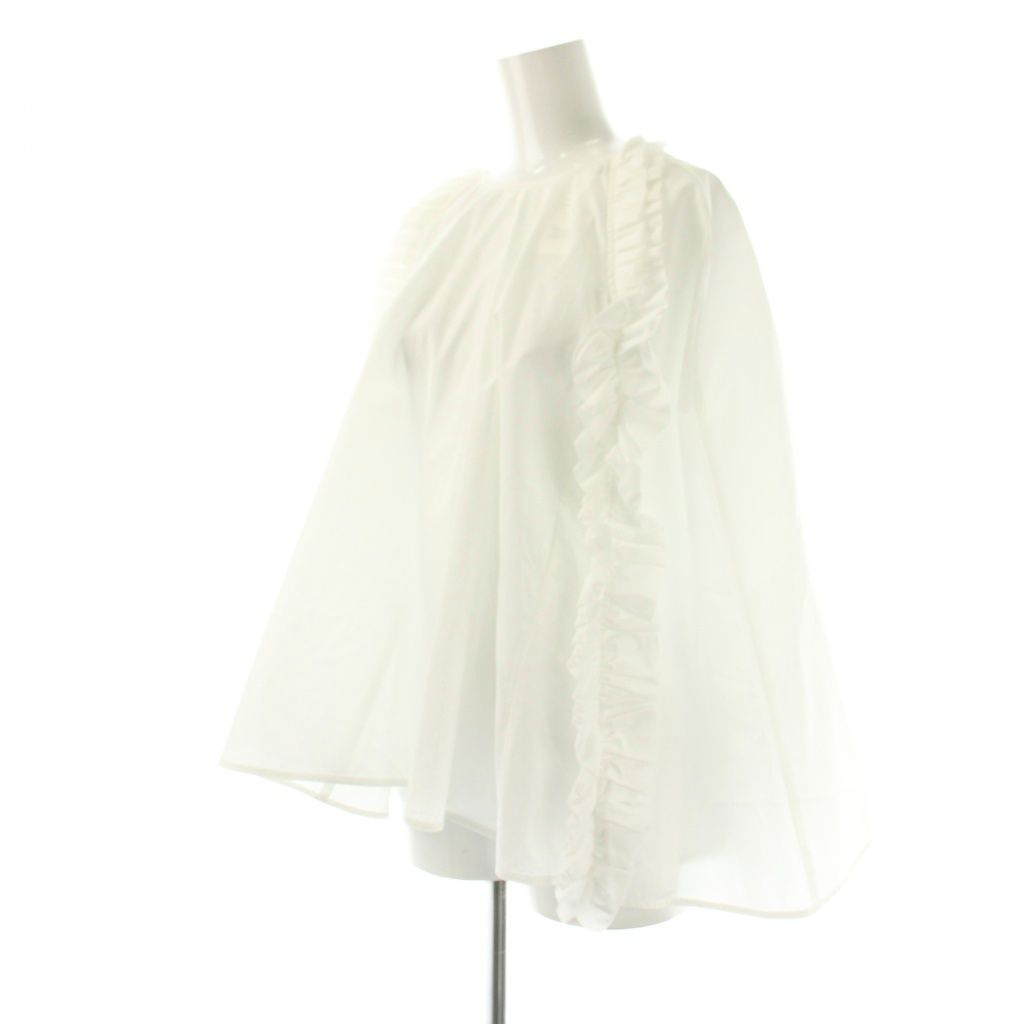 ヨリ yori ケープフリルブラウス プルオーバー 長袖 36 白 /NR □OS