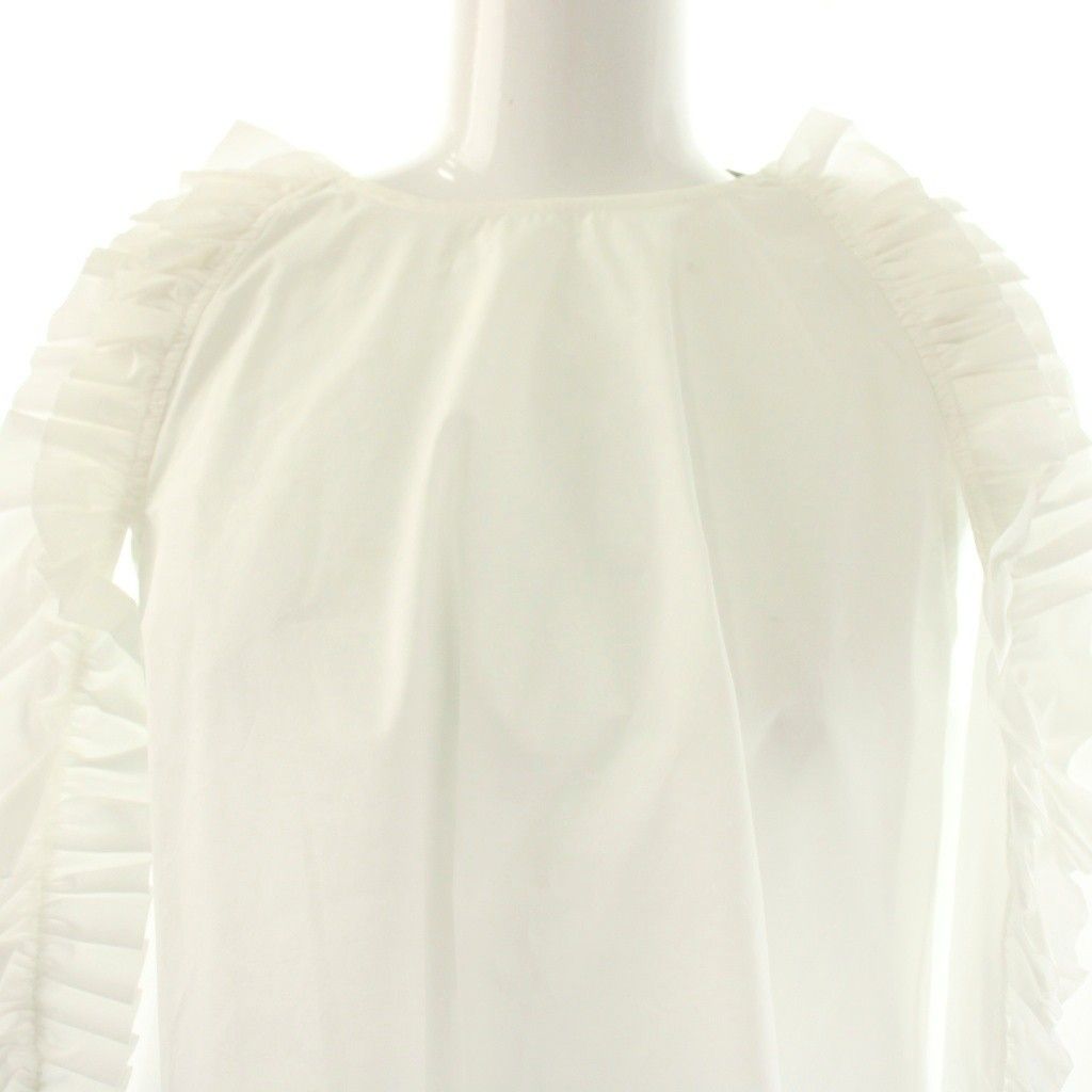 ヨリ yori ケープフリルブラウス プルオーバー 長袖 36 白 /NR □OS