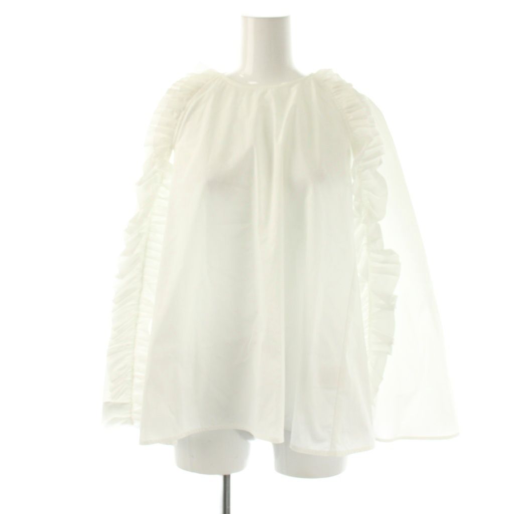 ヨリ yori ケープフリルブラウス プルオーバー 長袖 36 白 /NR □OS